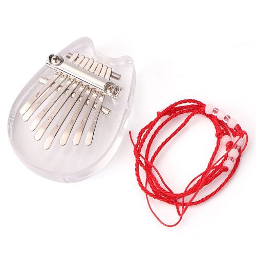 Mini Piano  Pouce Portable Kalimba  8 Cls, Chat Mignon, Clair, Transparent, En Acrylique, Cadeau Pour Enfants