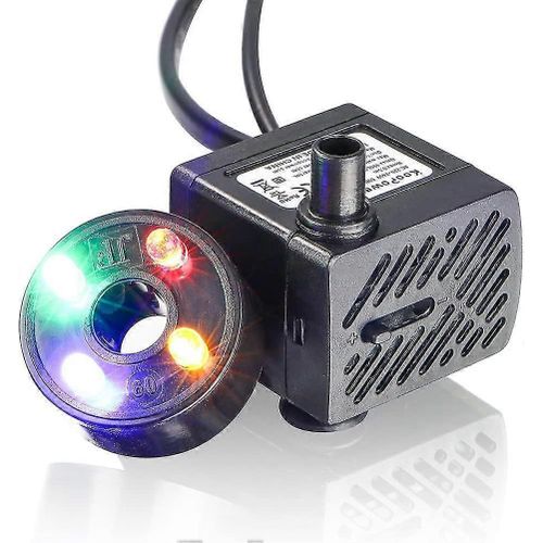 Mini Pompe  Eau Avec Led, 180l / H, 3w, Petit Aquarium, Jardin, Puits, tang De Jardin, Pompe De Fontaine DEau