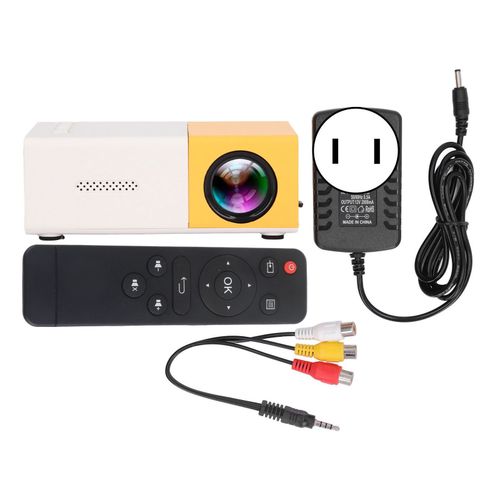 Mini projecteur 1080p, imagerie par reflexion diffuse, prise en charge de 23 langues, projecteur HD avec haut-parleurs, jaune, 100-240 V, prise americaine