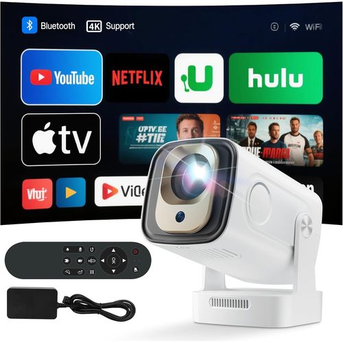 Mini Projecteur 4K Videoprojecteur Portable Projecteur Video Wifi 6 Android 11,1080P Full Hd Support Pour Tlphone/Pc/Lap/Stick, Hdmi Home Cinma 180 Rotation (Hy260Pro)[APP6190111]