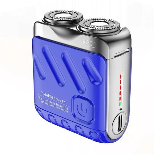Mini Rasoir lectrique Aste De Type C tanche Pour Hommes, Outil De Coupe De Cheveux Et De Barbe Portable, Rasoir De Voyage  Distance, Tte De Touristes-Bleu