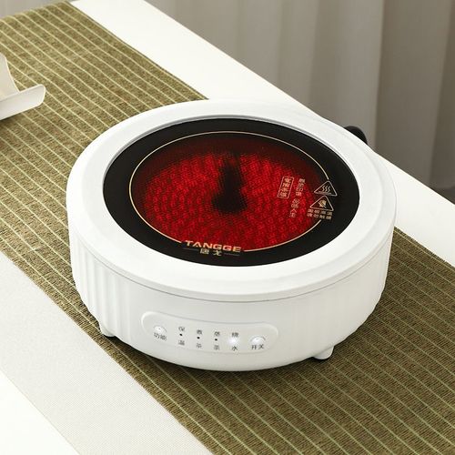 Mini rchaud lectrique en cramique intelligent,thire en verre multifonctionnelle,4 vitesses rglables,thire portable,800 V,220 W - Type White-EU Plug