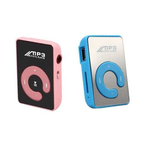 Mini Rinitialisation Miroir Usb Numrique, Rgule 3 Lecteurs De Musique, Support 8 Go, Carte Sd Tf, Rose Et Bleu, 2 Pices