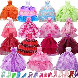 Mini robe de soirée pour poupée Barbie, 30 pièces, tenue à talons