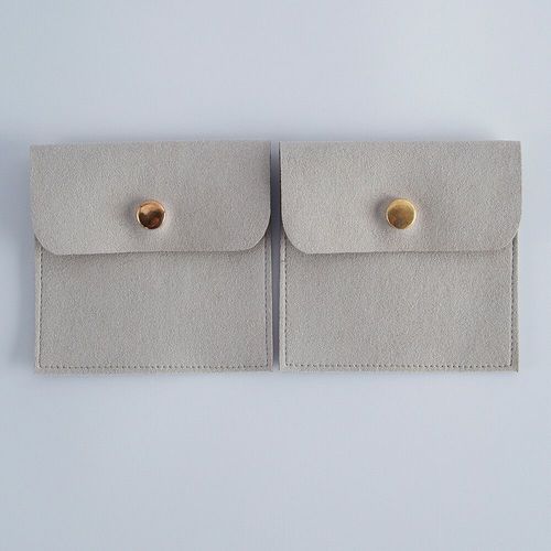 Mini Sac  Bijoux En Vrac Avec Fermeture  Bouton-Pression,Microcarence De Luxe,Daim,Emballage De Bijoux,Sacs En Poudre,Collier,Boucles D'oreilles,Paquet De 5