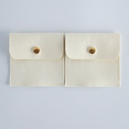 Mini Sac  Bijoux En Vrac Avec Fermeture  Bouton-Pression,Microcarence De Luxe,Daim,Emballage De Bijoux,Sacs En Poudre,Collier,Boucles D'oreilles,Paquet De 5