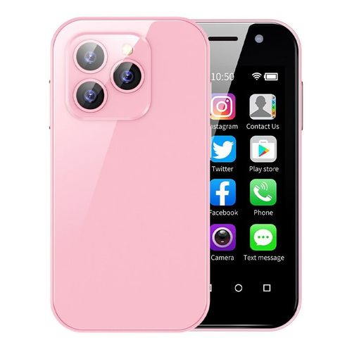 Mini-smartphone SOYES XS14 Pro 4G-LTE 3 Go + 64 Go Android 9.0 Quadc?ur 3,0 pouces 2600mAh Batterie Identification du visage Type-C Petit tlphone portable -Rose