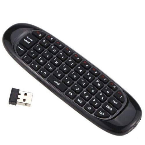 MINI souris volante sans fil 2.4Ghz C120, clavier rtroclair, gyroscope sensoriel somatosensoriel, adaptateur de tlcommande double face