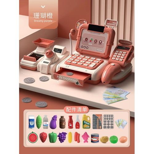 Mini Supermarch De Simulation De Nourriture Pour Enfants, Jouet De Maison De Jeu, Caisse Enregistreuse, Lumire Sonore Multifonction, Balayage Possible, Cadeau Pour Enfants, Nouveau