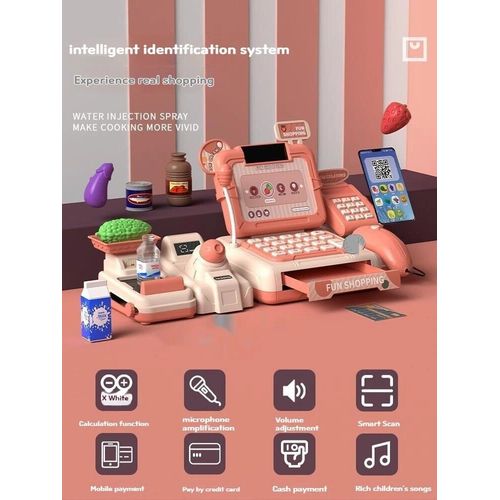 Mini Supermarch De Simulation De Nourriture Pour Enfants, Jouet De Maison De Jeu, Caisse Enregistreuse, Lumire Sonore Multifonction, Balayage Possible, Cadeau Pour Enfants, Nouveau