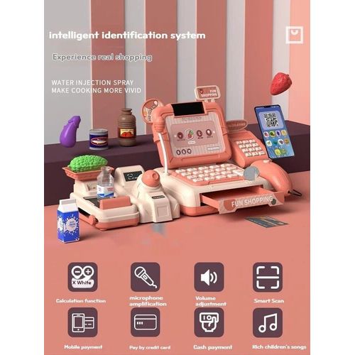 Mini Supermarch De Simulation De Nourriture Pour Enfants, Jouet De Maison De Jeu, Caisse Enregistreuse, Lumire Sonore Multifonctionnelle, Peut Eau, Cadeau Pour Enfants, Nouveau