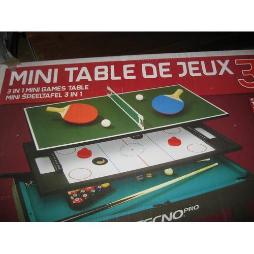 Mini Table De Jeux 3 En 1 - Tennis De Table, Hockey, Billard
