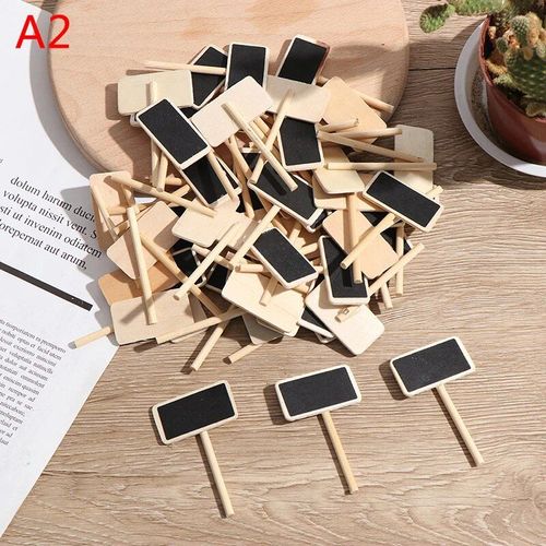 Mini Tableau Noir En Bois,50 Pices,Ardoise De Message,Clip Rectangulaire,Panneau,Carte Mmos,tiquette - Type A2