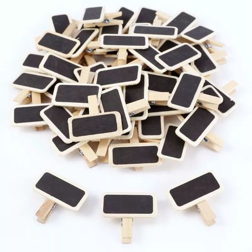 Mini Tableau Noir En Bois Pour Messages,Ardoise Rectangulaire,Clip,Panneau,Carte,Mmos,tiquette,Marque,Prix,Lieu,Numro,Table,50 Pices