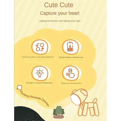 Mini Veilleuse Led Rglable Bureau Livre Lumire Mignon Animal De Compagnie Lumire Protection Des Yeux Lampe De Table Maison Chambre