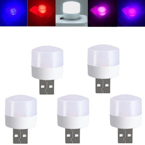 Mini veilleuse LED super lumineuse pour la protection des yeux,lampe de livre,prise USB,charge d'alimentation mobile,ordinateur,5V,1W,5 pices - Type 5 different lig