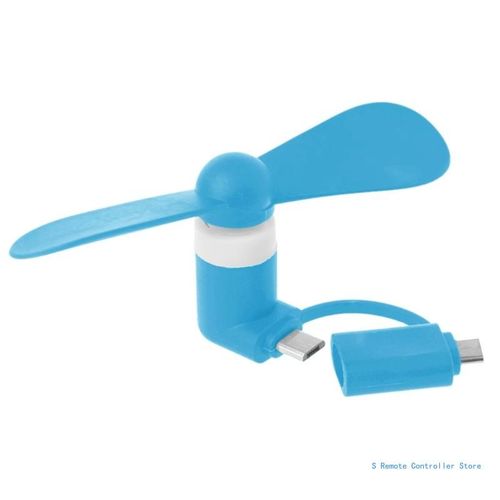 Mini ventilateur tlphone Portable type-c,Micro USB C,refroidisseur refroidissement Portable - Type Blue