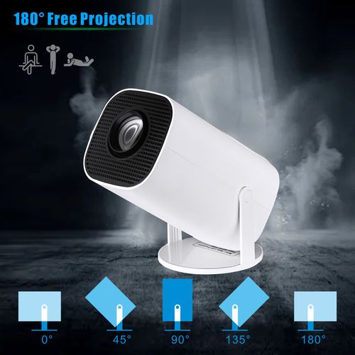 Mini Videoprojecteur Portable Android 11 Projecteur 5G WiFi 6 BT 5.0 720P Full HD Native Correction Trapzodale Horizontale Automatique Rotatif  180
