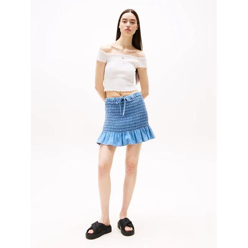Minijupe Moulante En Chambray Tjw Chambray Ruched Skirt/Denim Medium - S