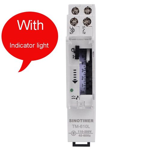 Minuterie mcanique  Quartz 110-250V 16A,relais sur Rail Din Programmable 24 heures sur 24,interrupteur de temps d'intervalle de 15 Minutes,Instruments de jauge - Type With light