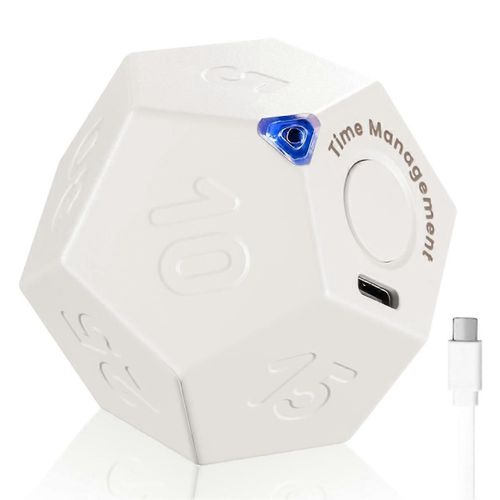 Minuterie Rotation Dodcagone - Minuterie Rechargeable Son Vibrer Lumire Alarme Flip Timer 1 3 5 10 15 20 25