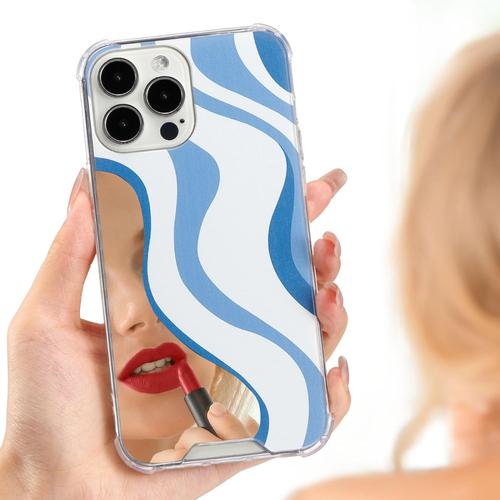 Miroir Coque Pour Iphone 14 Pro Max 6.7 Inch, Ultra Lger Et Mince Etui Avec Militaire Protection [Anti-Jaunissement] Rsistant Aux Rayures Housse De Protection Tpu Bumper Case - Bleu