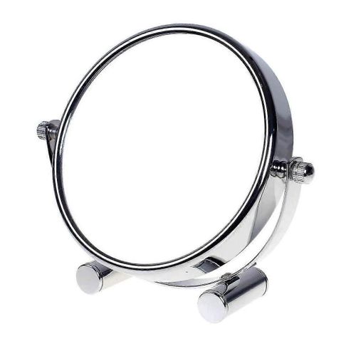 Miroir De Maquillage Design  10 Compartiments, Miroir De Table De 15 Cm, Rotatif  360, Miroir Sur Pied, Miroir De Maquillage, Miroir De Salle De Bain, Chrom. Double