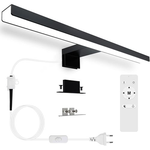 Miroir Lumire Salle De Bain 40cm 12w Avec Interrupteur Tlcommande Dimmable 3000k Blanc Chaud 4000k Blanc Naturel 6000k Blanc Froid Ip44 tanche Lampe Miroir Pour Salle De Bain Aluminium