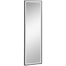 Miroir Mural Dim. 120l X 35l Cm - Film Scurit Anti Dflagrant, Systme Attache Inclus - Cadre Alliage Alu. Noir