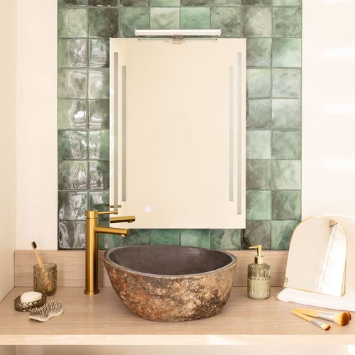 Miroir Salle De Bain Avec clairage Led Et Anti-Bue 70x50 Cm Taif Slectionnable (Chaud-Neutre-Froid)