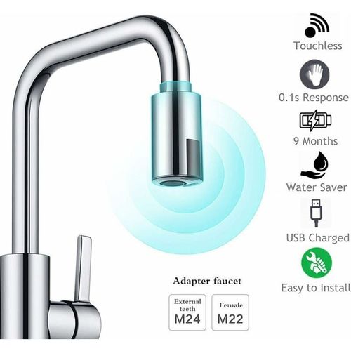 Mitigeur Dvier De Cuisine, Robinet De Lavabo De Salle De Bain Sans Contact  Capteur Automatique, Adaptateur De Capteur Infrarouge Intelligent Sensible, Robinet Mlangeur