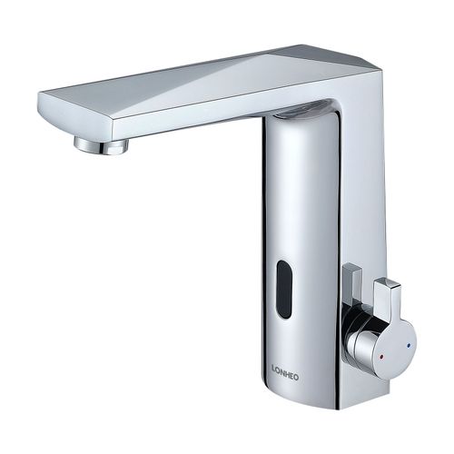 Mitigeur Lavabo Infrarouge Mains Libres Robinet Lavabo Salle De Bain Moderne Mitigeur Salle De Bain Froid & Chaud Disponible Chrome Prismatique