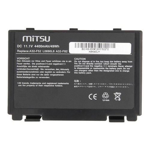 Mitsu Batterie De Portable (quivalent  : Asus A32-F82, Asus A32-F52, Asus 07g016761875, Asus 07g016ap1875, Asus 07g016aq1875,?
