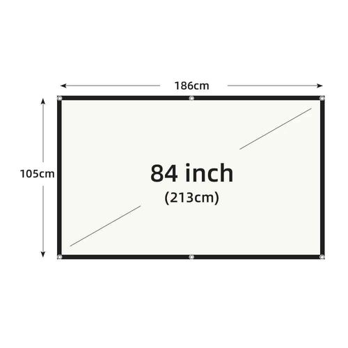 MIXITO-cran de projection anti-lumire portable,rideau de projection,grille blanche,bord noir,angle complet de 160 ,rapport 16:9,maison et bureau - Type 84 inch