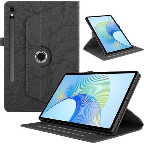 Mo-Bte Coque Tablette Pour Samsung Galaxy Tab S9 Fe 10.9 2023 Pu Cuir 360 Rotatif Multi-Angle Stand Flip Cover Arbre Rotating tui Housse Pour Samsung Galaxy Tab S9 Fe 10.9, Noir