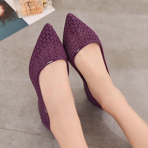 Mocassins  Bout Pointu Pour Femmes,Chaussures D't Ajour,Plates,Gele,N?ud Papillon,Respirantes,Coussin Argent,Marron Fonc,Chaussures  Trous Clairs