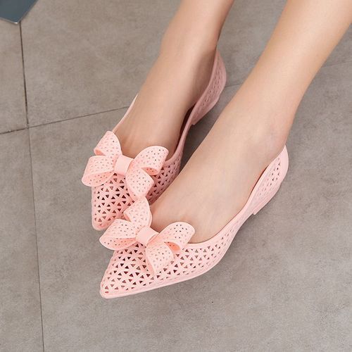 Mocassins  Bout Pointu Pour Femmes,Chaussures D't Ajour,Plates,Gele,N?ud Papillon,Respirantes,Coussin Argent,Marron Fonc,Chaussures  Trous Clairs