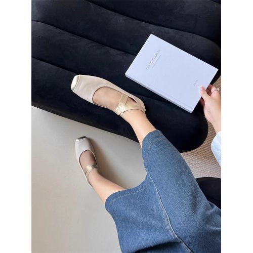 Mocassins  Bretelles Croises Pour Femmes,Chaussures De Danse De Ballet  Enfiler,Talons Bas Plats,Chaussures Provoqu,Noir,Beige,Marron,Mode,Automne,Printemps - 38