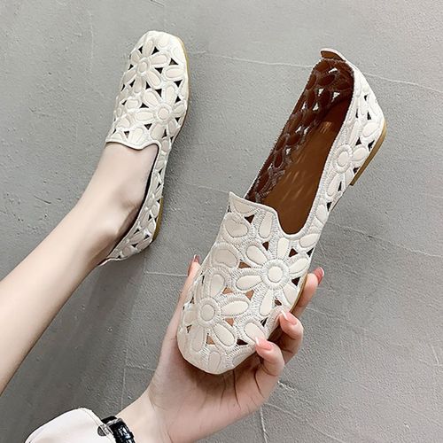 Mocassins  Enfiler Pour Femme,Chaussures Plates Pliables,Simples,Carres,Ajoures, La Mode,Dcontractes,Pour Ix - 39