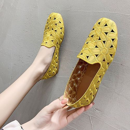 Mocassins  Enfiler Pour Femme,Chaussures Plates Pliables,Simples,Carres,Ajoures, La Mode,Dcontractes,Pour Ix - 36