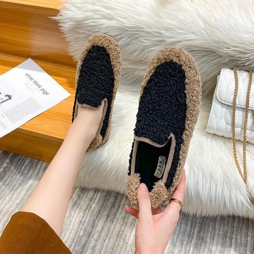 Mocassins  Plateforme Avec Fourrure Ronde Pour Femme,Chaussures  Enfiler,Baskets Dcontractes Pour Femme,Sabots Assortis,Parker,Grande Taille, - 41