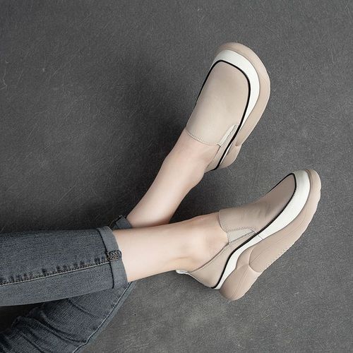 Mocassins  Plateforme En Cuir De Cercle Pour Femmes,Couche Suprieure,Dcontract,Lger,Polyvalent, La Mode,2024 - 35