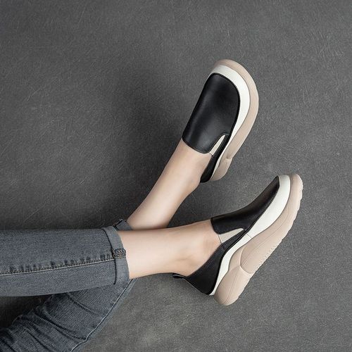 Mocassins  Plateforme En Cuir De Cercle Pour Femmes,Couche Suprieure,Dcontract,Lger,Polyvalent, La Mode,2024 - 36