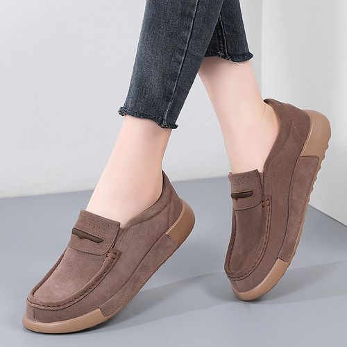 Mocassins  Plateforme En Daim Pour Femmes,Baskets Plates  Enfiler,Chaussures Dcontractes,Mocassins De Tennis Pour Dames,Printemps, - 36