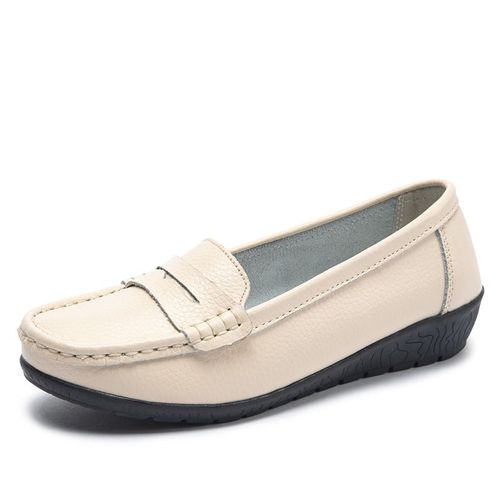 Mocassins  Semelle Souple En Cuir Vritable Pour Femmes,Chaussures  Enfiler Peu Profondes,Dcontractes,Pour Infirmires - 44