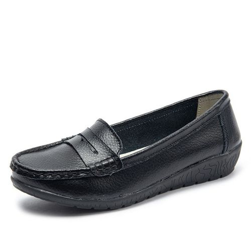 Mocassins  Semelle Souple En Cuir Vritable Pour Femmes,Chaussures  Enfiler Peu Profondes,Dcontractes,Pour Infirmires - 42