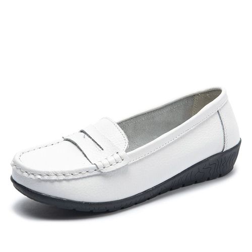 Mocassins  Semelle Souple En Cuir Vritable Pour Femmes,Chaussures  Enfiler Peu Profondes,Dcontractes,Pour Infirmires - 40