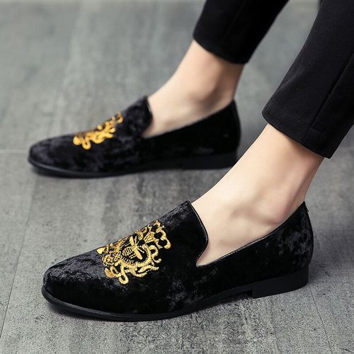 Mocassins Brods En Daim Pour Hommes,Chaussures En Cuir,Robe De Marie,Dcontract,Grande Taille,Pois Paresseux,2022 - 40