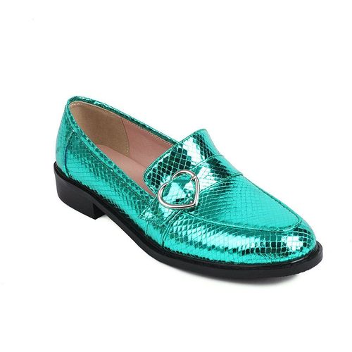 Mocassins Chic  Talons Bas Pour Femme,Chaussures  Enfiler,Bleu Brcorporelle,Or,Vert,Luxe,Dcontract,Oxfords