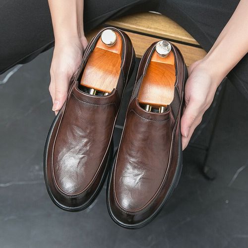 Mocassins D'affaires En Cuir Vintage Pour Hommes,Chaussures De Travail Dcontractes,Mocassins De Luxe,Mode De Crateur,Haute Qualit,Parker Rond,Printemps,Automne - 43